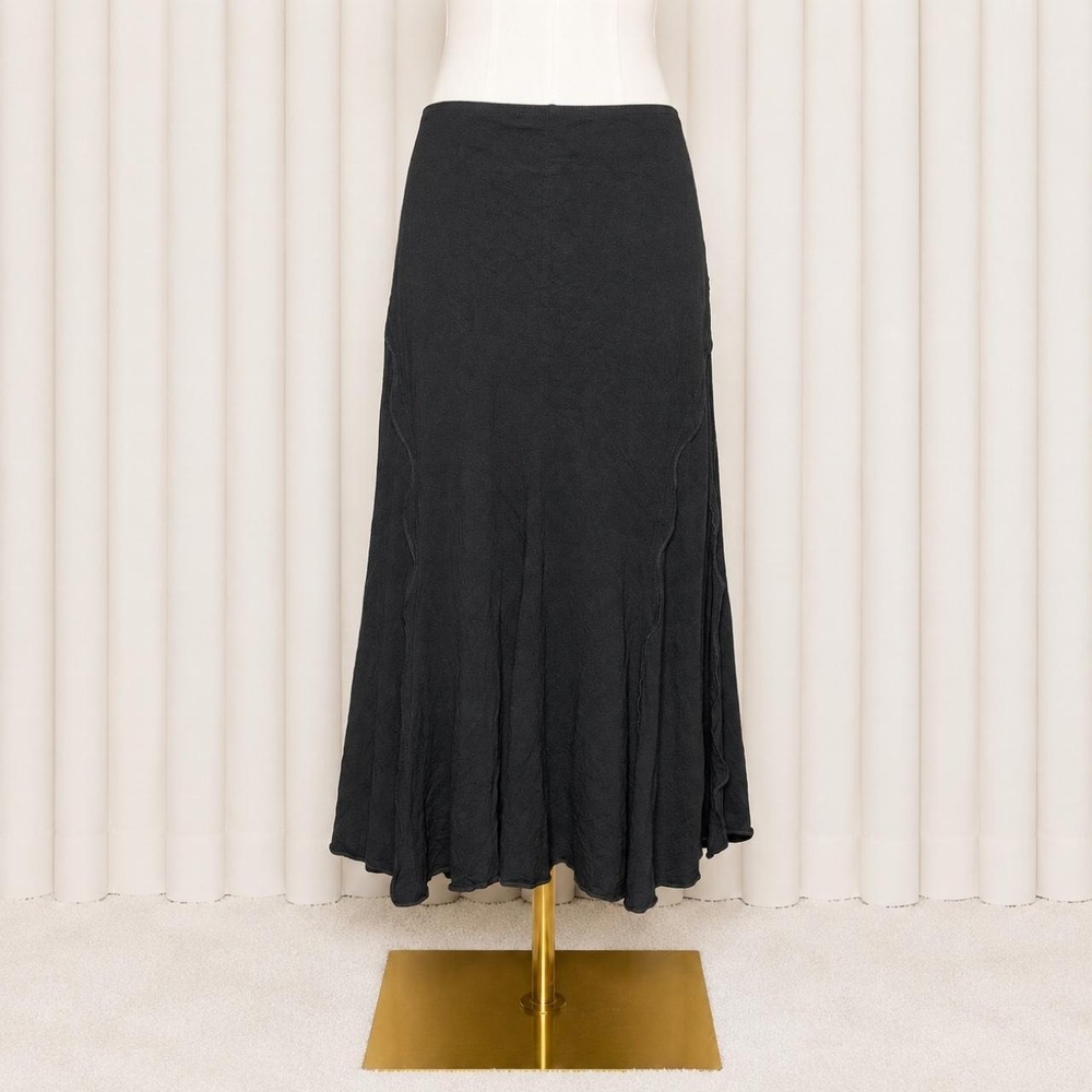 Vintage Y2K black asymmetrical mermaid maxi skirt